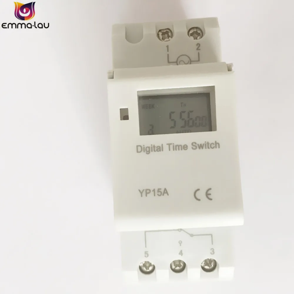 

AC 220V TP8A16 Electronic Weekly 7 Days Programmable Timer 16A Digital LCD DIN Rail Relay Timer 16 On/Off Setting Switch