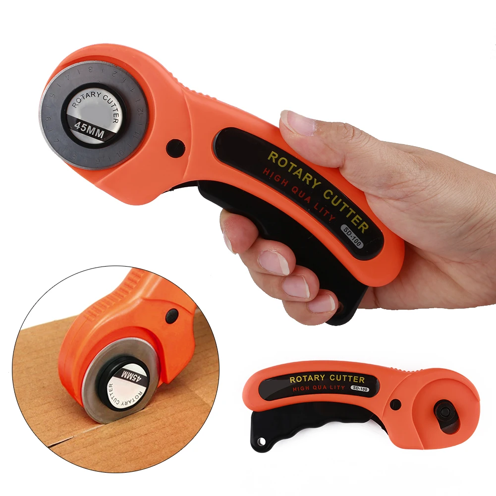 Leather Cutting Knife 45mm Crafting Universal Rotary Cutter Orange Scrapbooking Durable Drop Shipping | Дом и сад