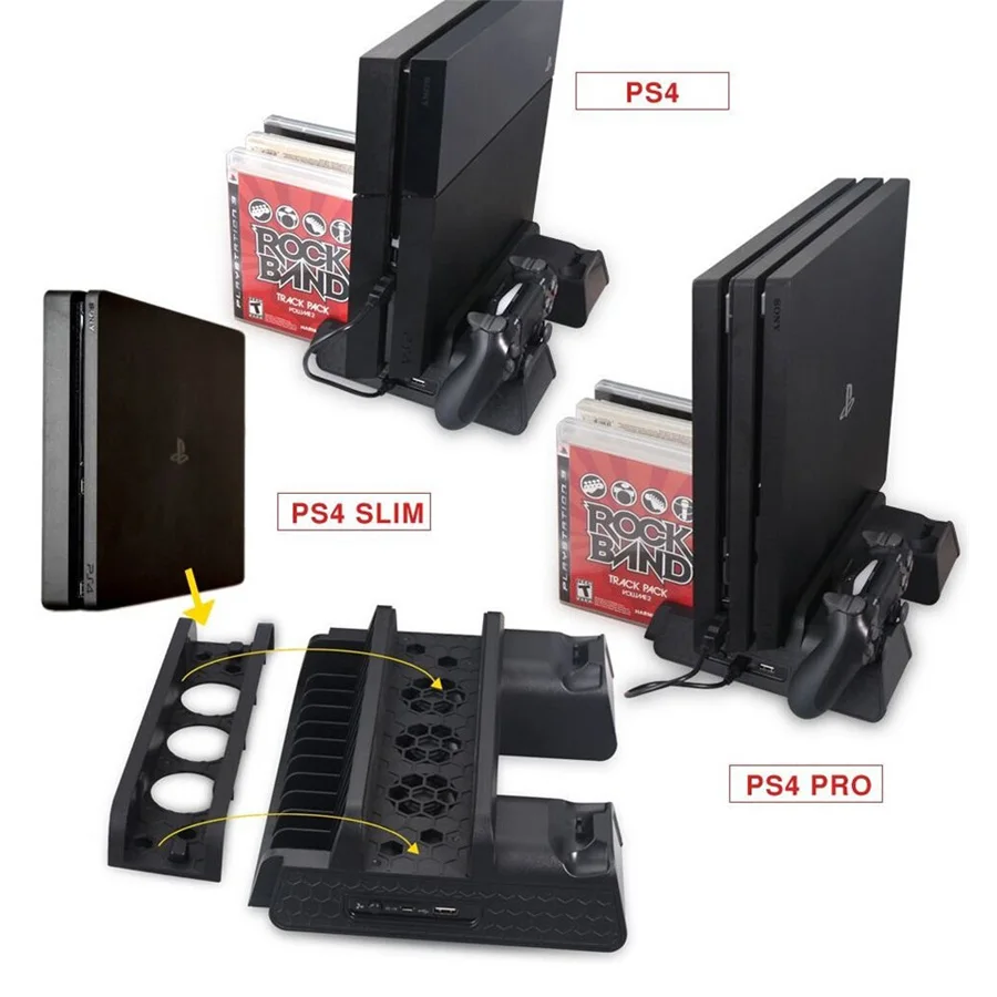OIVO PS4/PS4 Slim/PS4 Pro вертикальная подставка двойной контроллер зарядное устройство Охлаждающие вентиляторы охладитель зарядная станция для sony Playstation 4