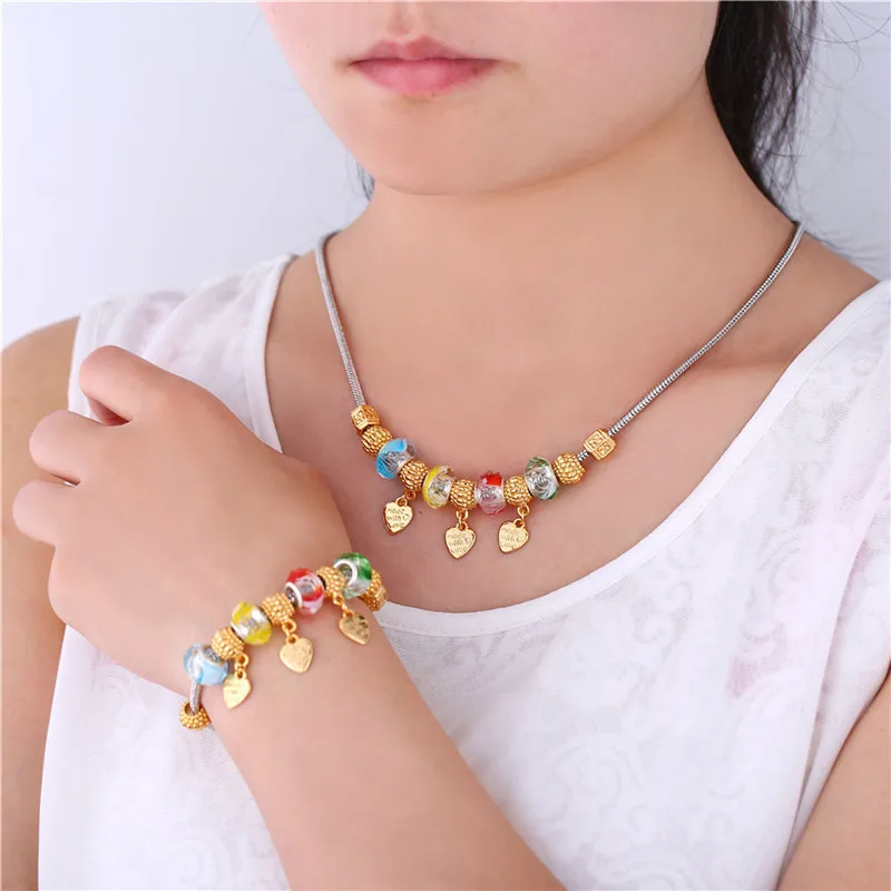 Набор женских ювелирных изделий из колье и браслета|heart jewelry sets|jewelry setsnecklace bracelet set |