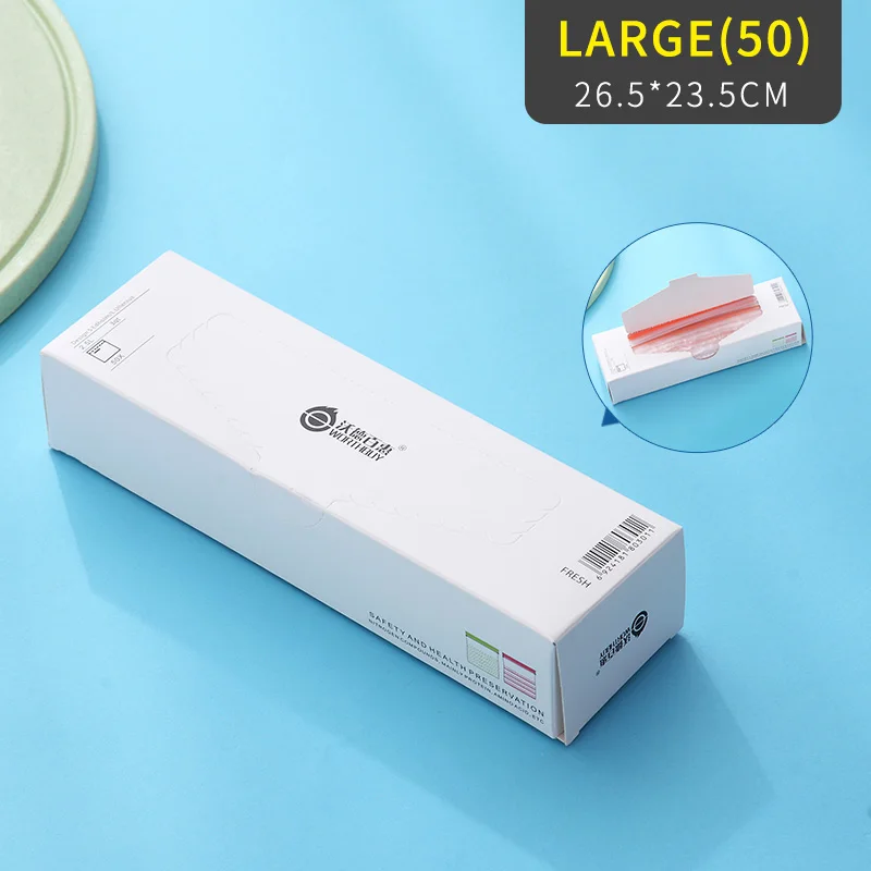 Large Red 50 Pcs LANSKYWARE 50 шт./компл. многоразовая емкость для заморозки пищевой пластиковой упаковки для сохранения свежести продуктов Ziplock сумка Кухонные гаджеты - Цвет: Large Red 50 Pcs