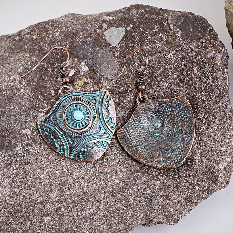ЭТНИЧЕСКИЙ ДИЗАЙН ретро сплав медь висячие серьги для женщин винтажный тотем