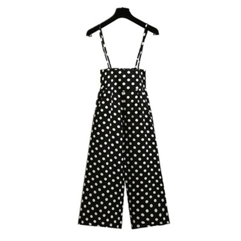 Комбинезон женский в горошек на бретелях T265|Женские комбинезоны| |