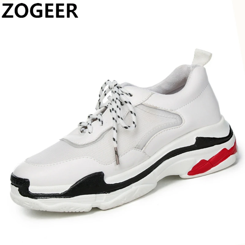 Женские кроссовки увеличивающие рост 5 см дышащие белого цвета размера плюс 45 46