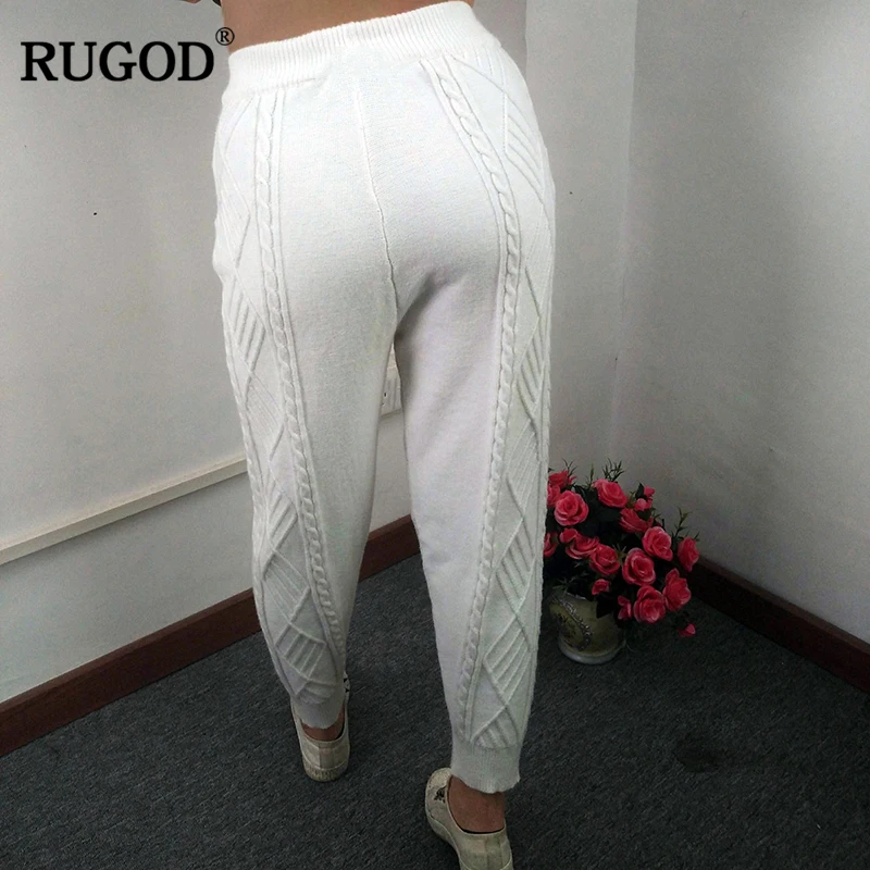 Женские брюки на шнуровке RUGOD однотонные мягкие свободные с эластичным поясом