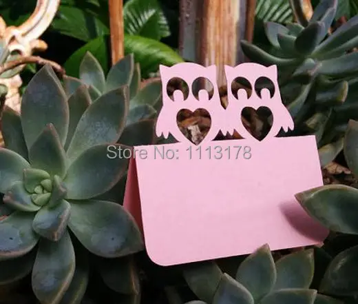 Розовая Сова парные пустые места открытки праздник свадьба обеденная вечеринка