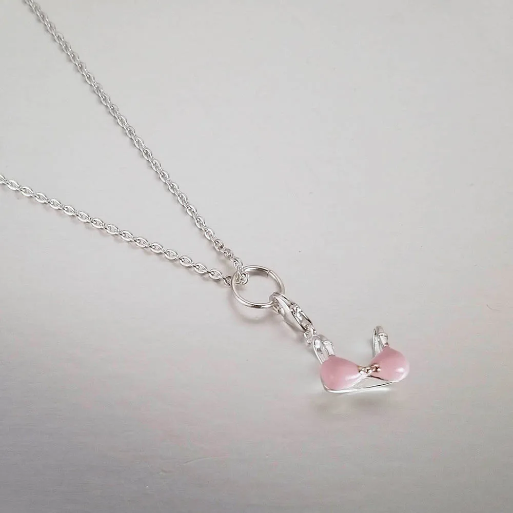 925 Sterling Silver Pink Bikini Top Diy Charms Fit Bracelet &amp Neckalce Making Jewelry For Women Girls Encantos TCH0145 | Украшения и