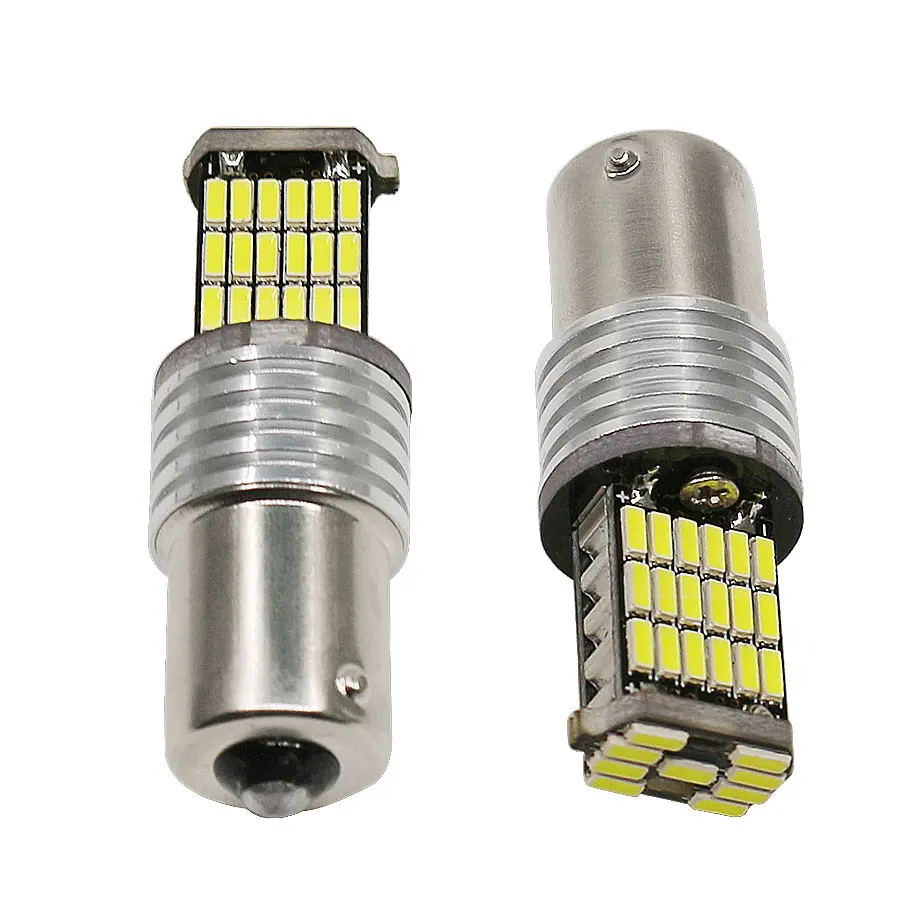 HYZHAUTO 1156 P21W светодиодный фонарь S25 BA15S автомобильная лампа 850LM 4014 45SMD авто заднего