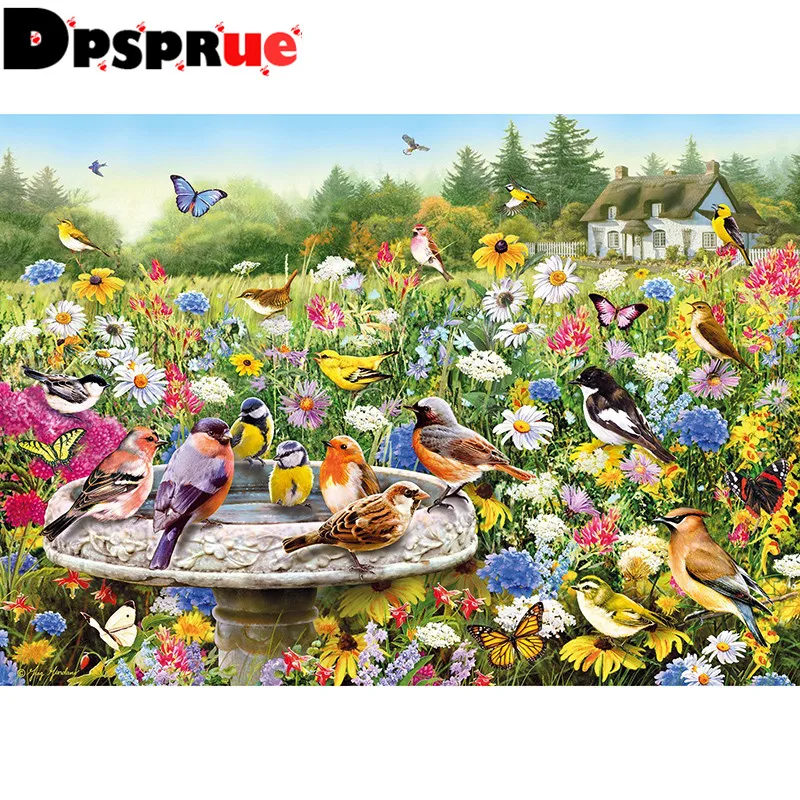 

Dpsprue полный квадрат/круглый 5D Diy Алмазная картина крестиком "животное птица" Алмазная 3D вышивка мозаика домашний Декор подарок D056