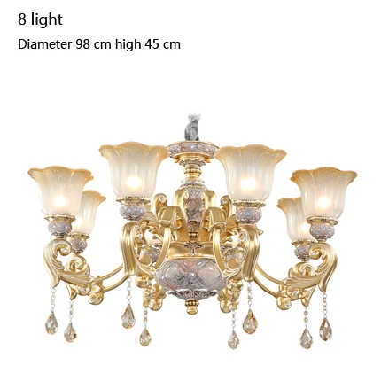 8 light Современная люстра, освещение для гостиной, роскошная люстра из смолы, украшение для лобби, хрустальная лампа для ресторана, спальни, стеклянная лампа - Цвет абажура: 8 light