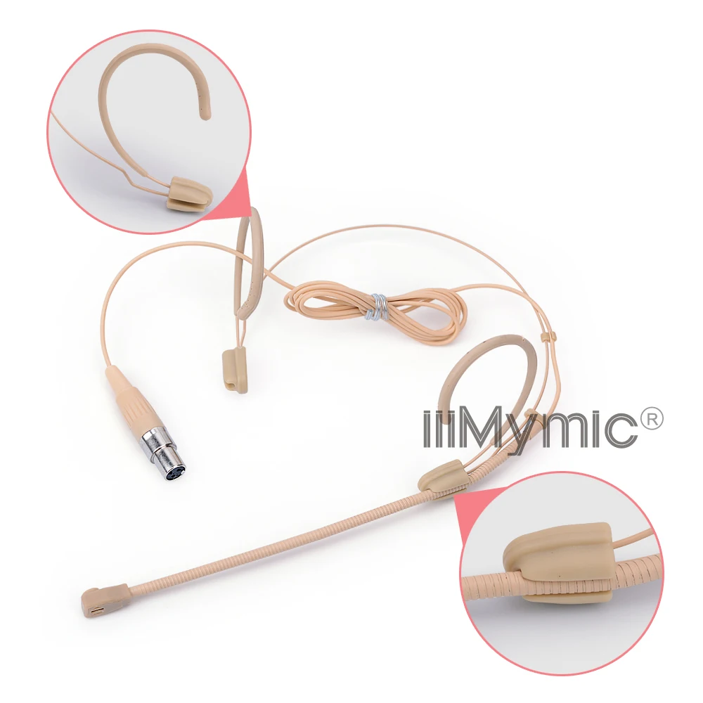 IiiMymic H 81S9 3 3pin мини XLR Сделано в Китае TA3F Разъем Бежевый головной гарнитуры