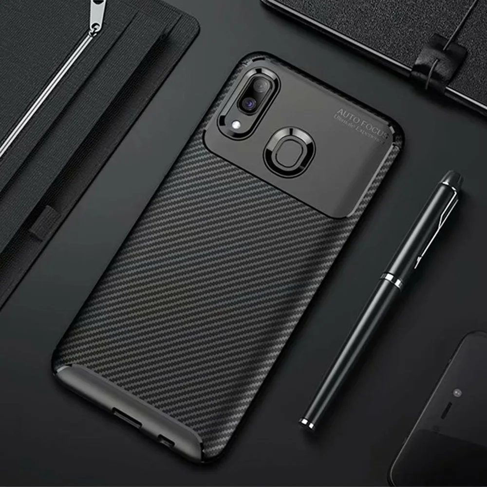 Чехол из углеродного волокна для samsung Galaxy A20e A20 A30 A40, противоударный чехол для телефона samsung A 20 e 30 40, Матовый Бампер