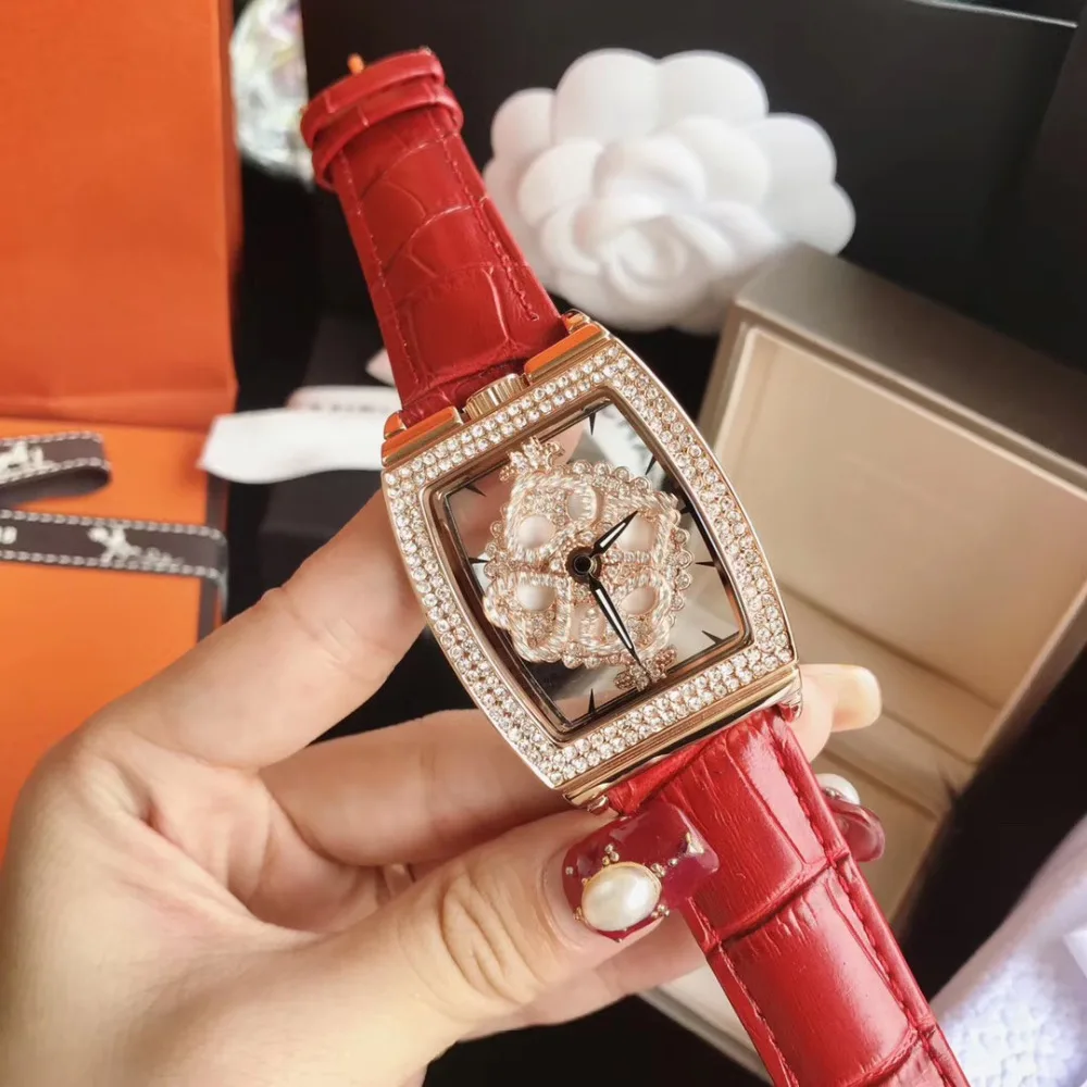 Часы наручные Tonneau женские с кристаллами модные персонализированные прозрачные