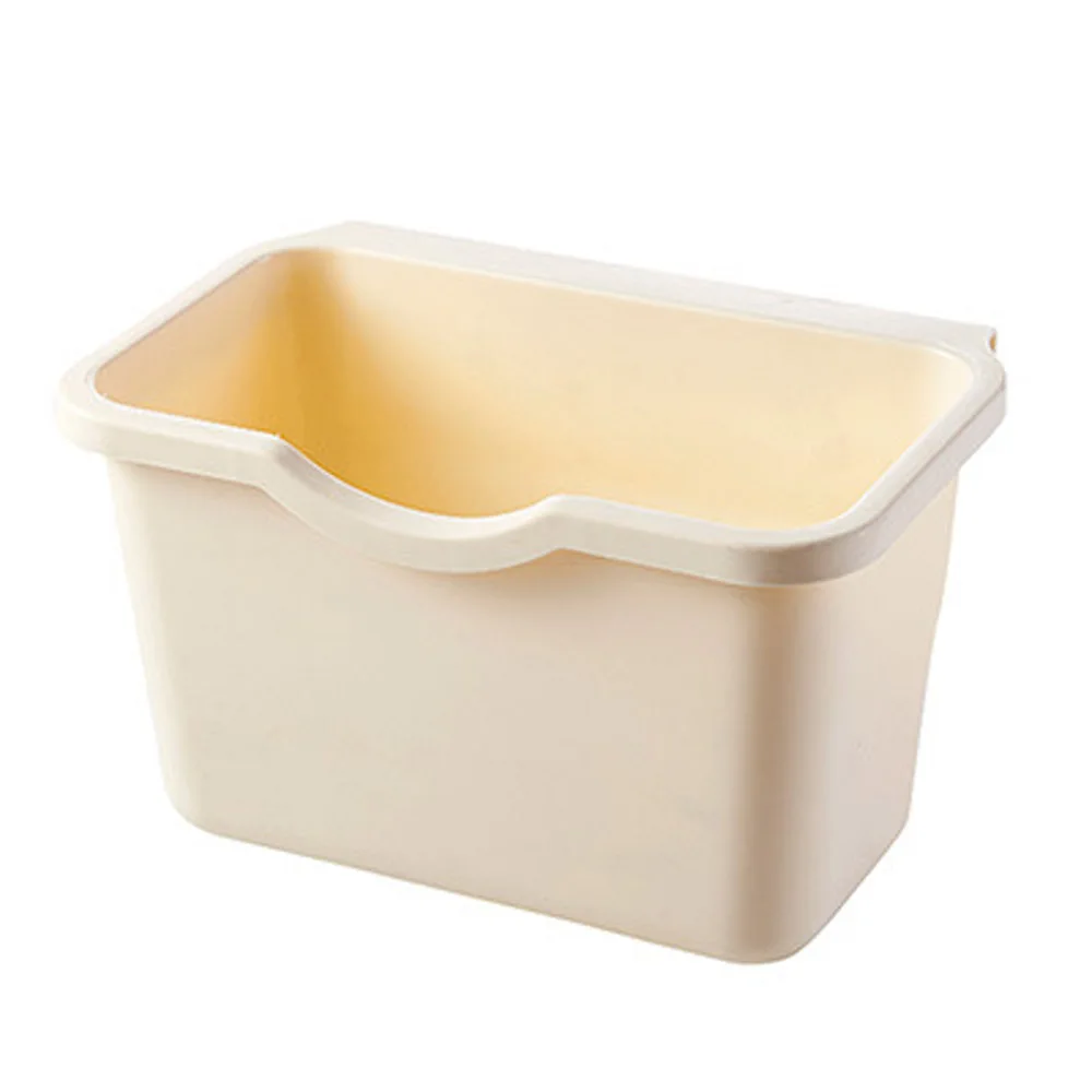 beige 1 шт. Кухонная стойка для хранения Многофункциональная Пластиковая мусорная корзина дверная подвесная корзина для мусора мусорная корзина для домашнего рабочего стола - Цвет: beige