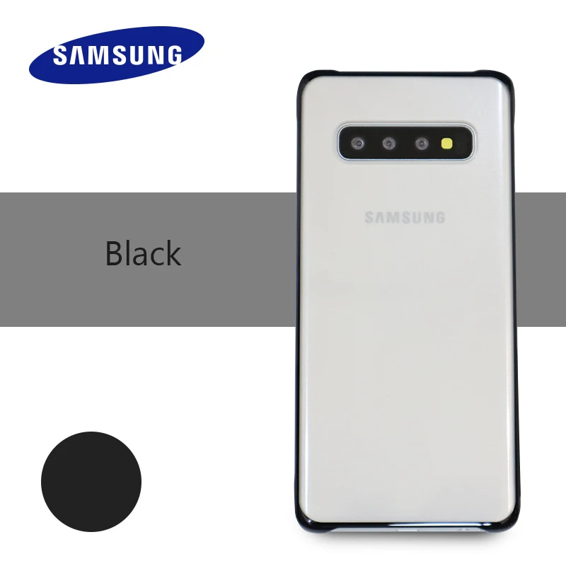 Black samsung S10 чехол Прозрачный чехол для Galaxy s10 S10 плюс S10+ S10E Crystal Clear покрытие жесткий защитный чехол для ПК Капа - Цвет: Black