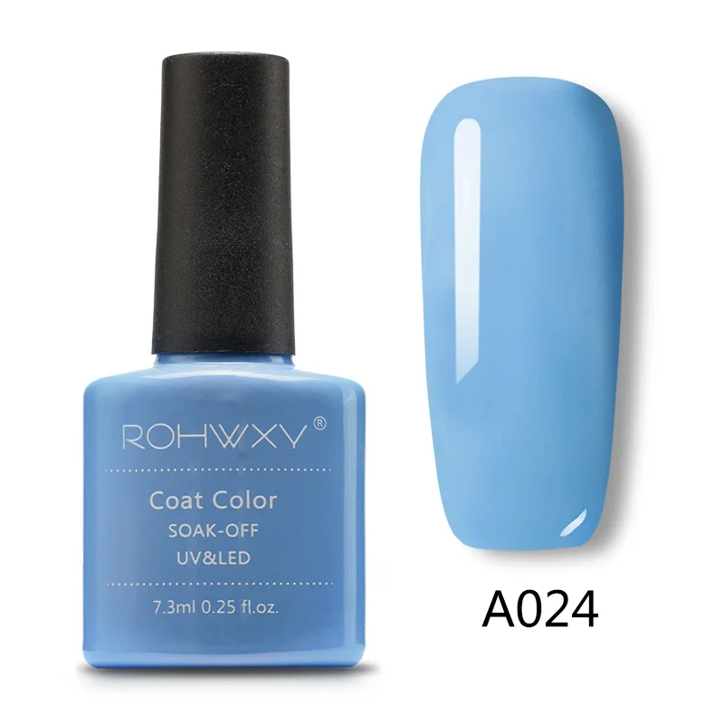 A024 ROHWXY, 60 цветов, УФ-гель для ногтей, дизайн ногтей, Гель-лак, блестящий, отмачивается, лак для маникюра, лак для ногтей, Гель-лак - Цвет: A024