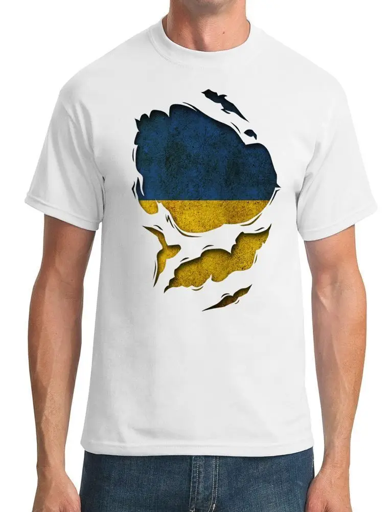 Украина украинский рваные эффект под рубашку-Футболка мужская | Мужская одежда