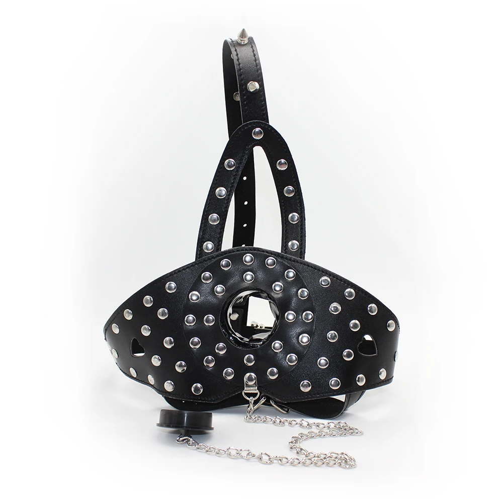 Новинка 2017 Кожаная маска для орального секса Фетиш взрослых Женский раб бондаж|sex