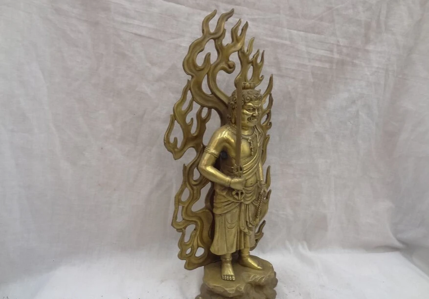 Песня voge Gem S5241 12 &quotяпонский буддист Joss Чистая латунь подставка Fudo-Myo-Achalanatha статуя