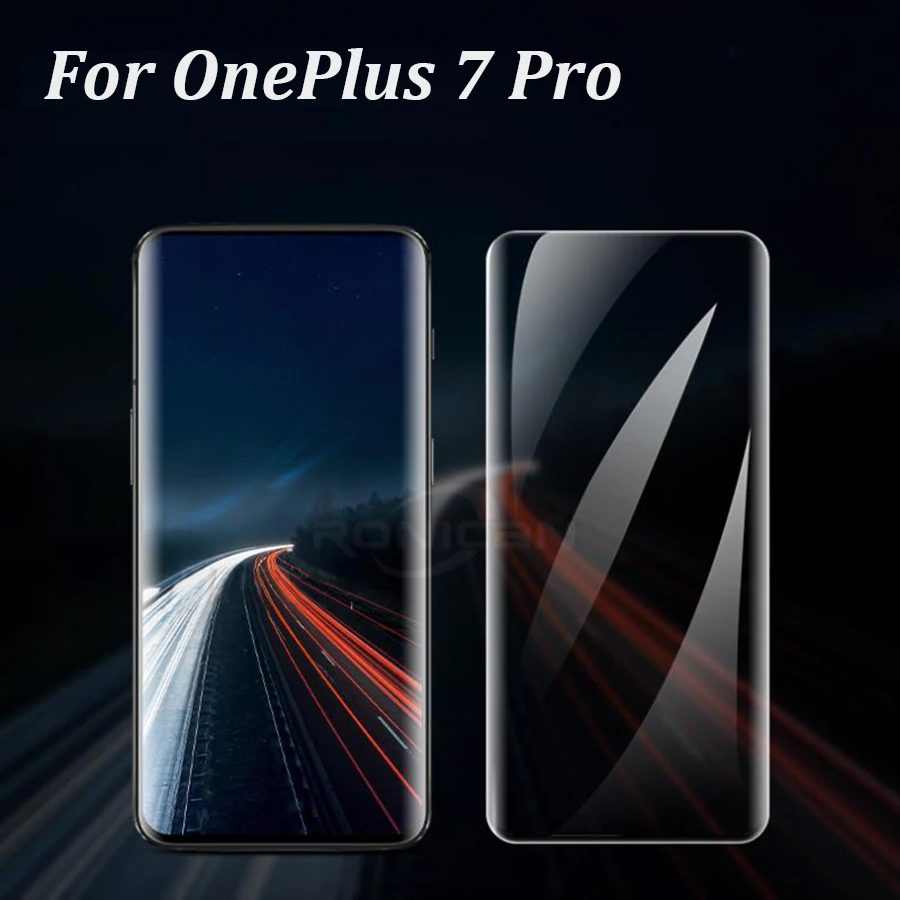 УФ-жидкое закаленное стекло для OnePlus 7 Pro чехол прозрачная защитная пленка экрана