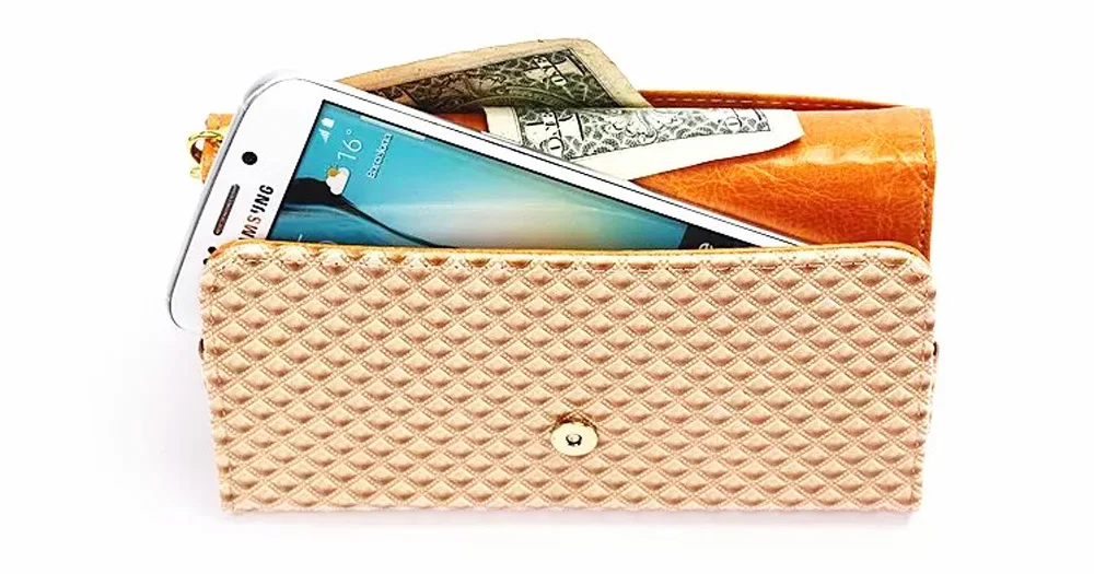 Леди ремешок синтетические мобильных телефонов кожаный чехол Card сумки кошелек