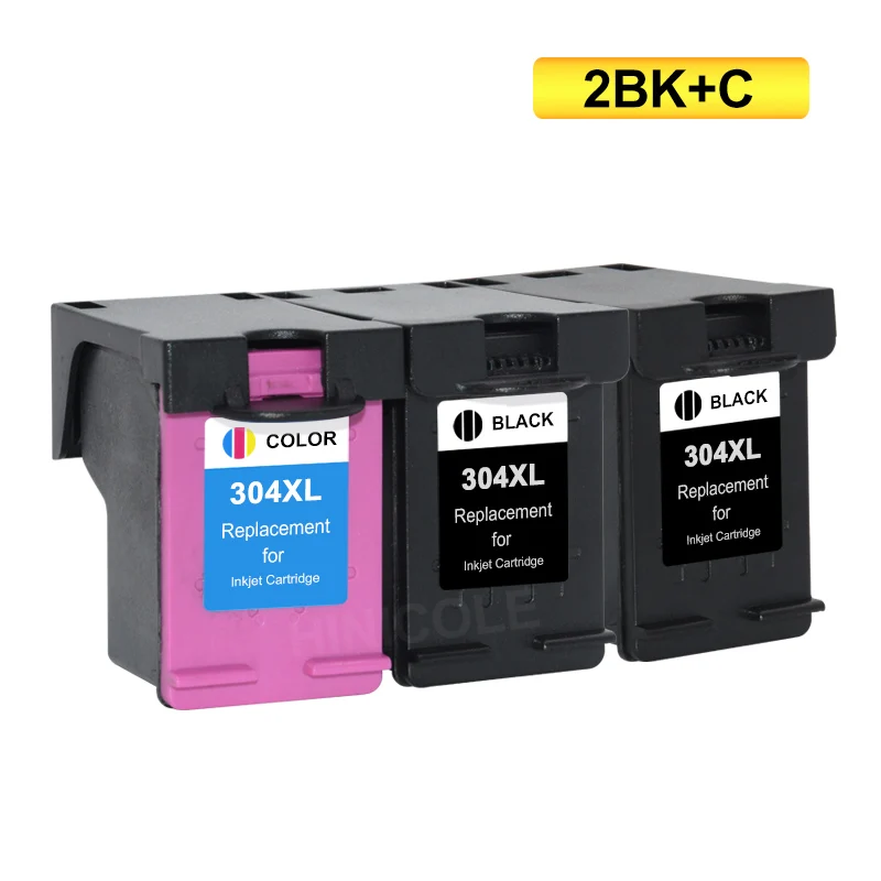 304 BK X2 C X 1 HINICOLE 304XL переработанного чернильного картриджа для hp 304 для hp 304 XL с чернилами hp Deskjet 2620 2630 2632 3720 3730 3758 Envy 5010 5020 5030 5032 принтер - Цвет: 304 BK X2 C X 1