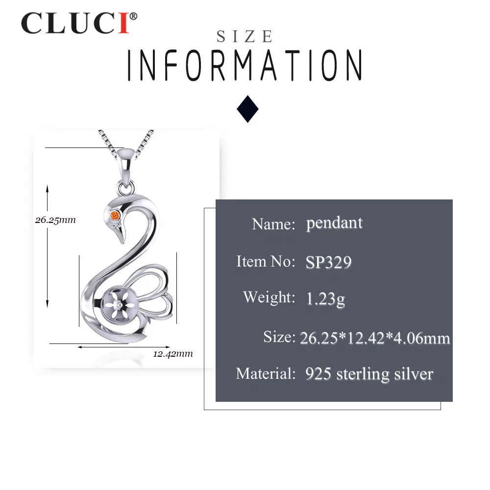 CLUCI циркония Лебедь жемчужное ожерелье Модные ювелирные изделия для женщин