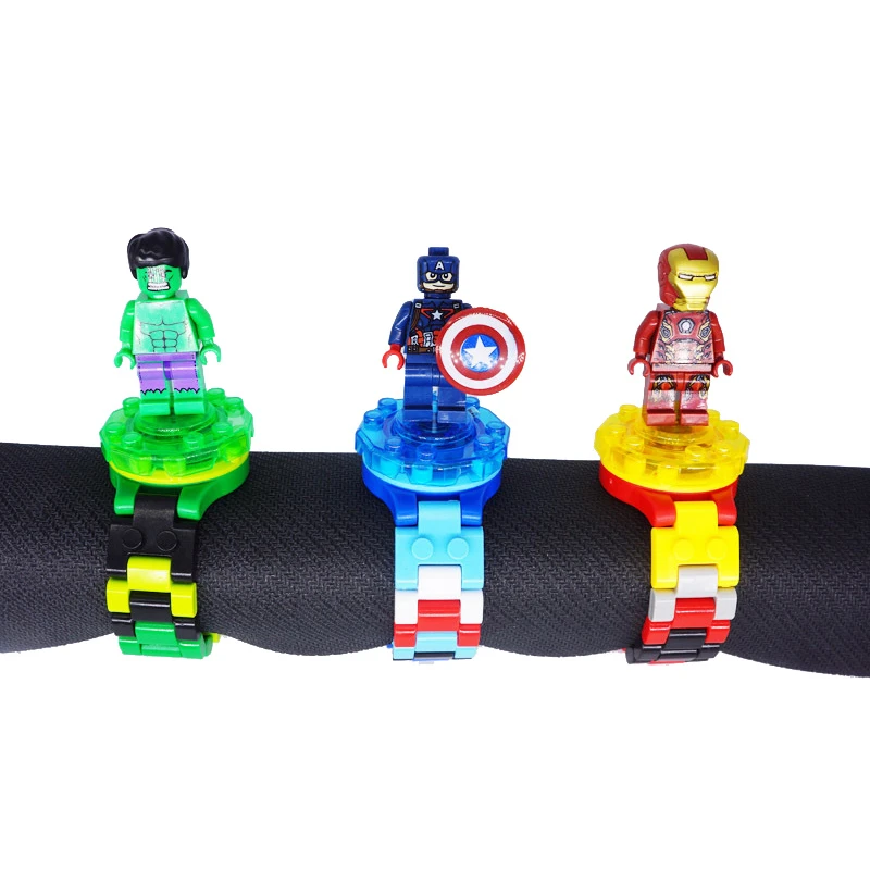 Legoingly Мстители строительные блоки часы ninjagoo чудесные супергерои фигурки кирпичи