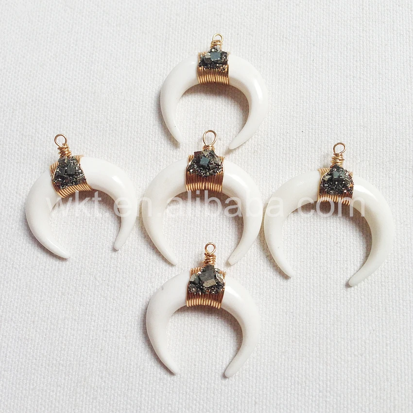 Модный кулон в виде полумесяца для ожерелья подвеска кости из натурального