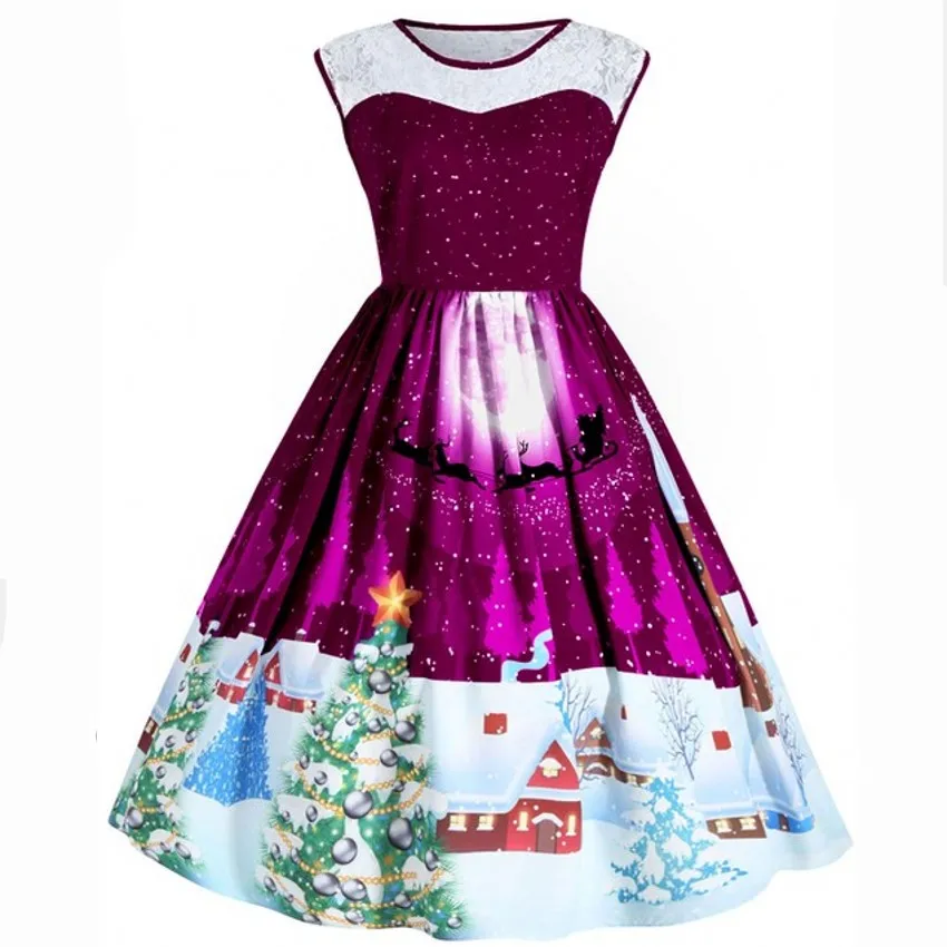 Новогодние товары Кружево вставить Нарядное платье без рукавов 2017 женская обувь