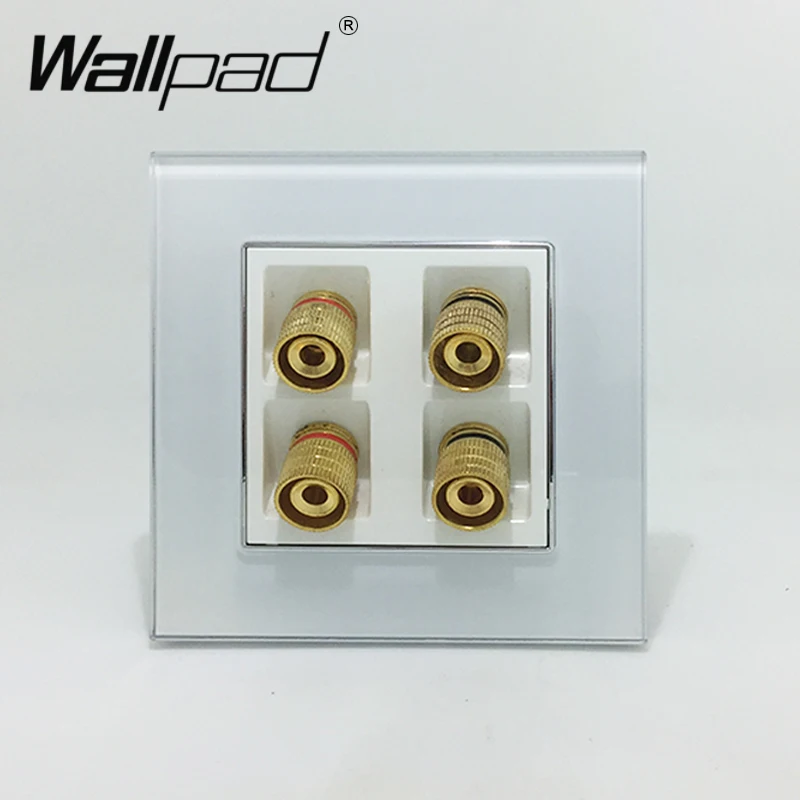 4-контактный разъем аудио разъем Wallpad Роскошная обувь с украшением в виде кристаллов Стекло Панель 110 V-250 V 4-контактный Аудио Звук гнездо