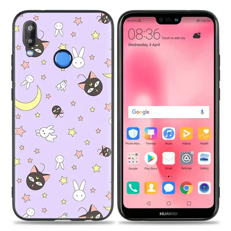 Силиконовый чехол для huawei P20 P10 P9 P8 Lite Pro P Smart+ Nova 3i 3E чехол для телефона s Сейлор Мун