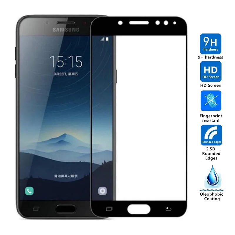 Полное покрытие закаленное стекло для Samsung Galaxy C5 C7 C9 Pro 2017 Защитная пленка экрана C8