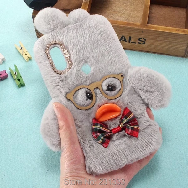 Мягкий чехол из ТПУ C ku 3D Duck Dr Hair Furry Diamond для Sony Xperia XZ2 Compact Mini XA2 Ultra Nokia 8 теплый