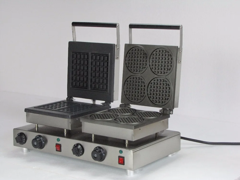 

double head round commercial belgian waffle makers