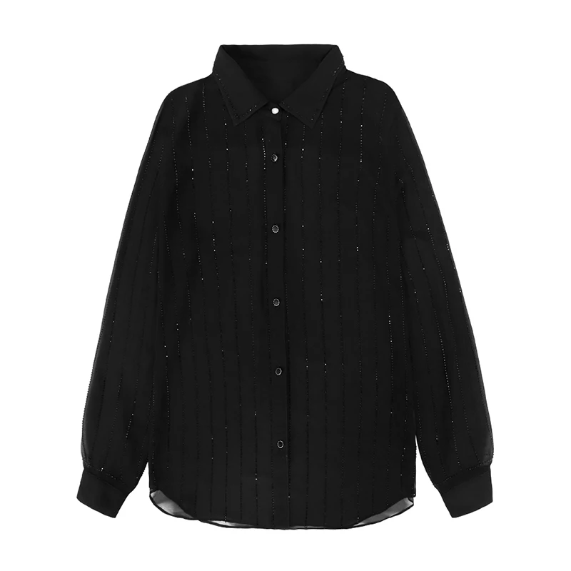 TWOTWINSTYLE шифон женские топы и блузки Рубашки нагрудные с длинным рукавом