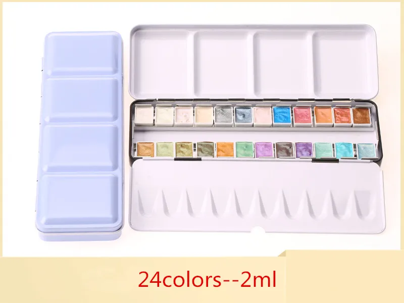 24colors-2ml Перламутровый цвет воды перламутровый пигмент осадков 12 24 48 цвет воды Дозирующий жемчужный цвет - Цвет: 24colors-2ml
