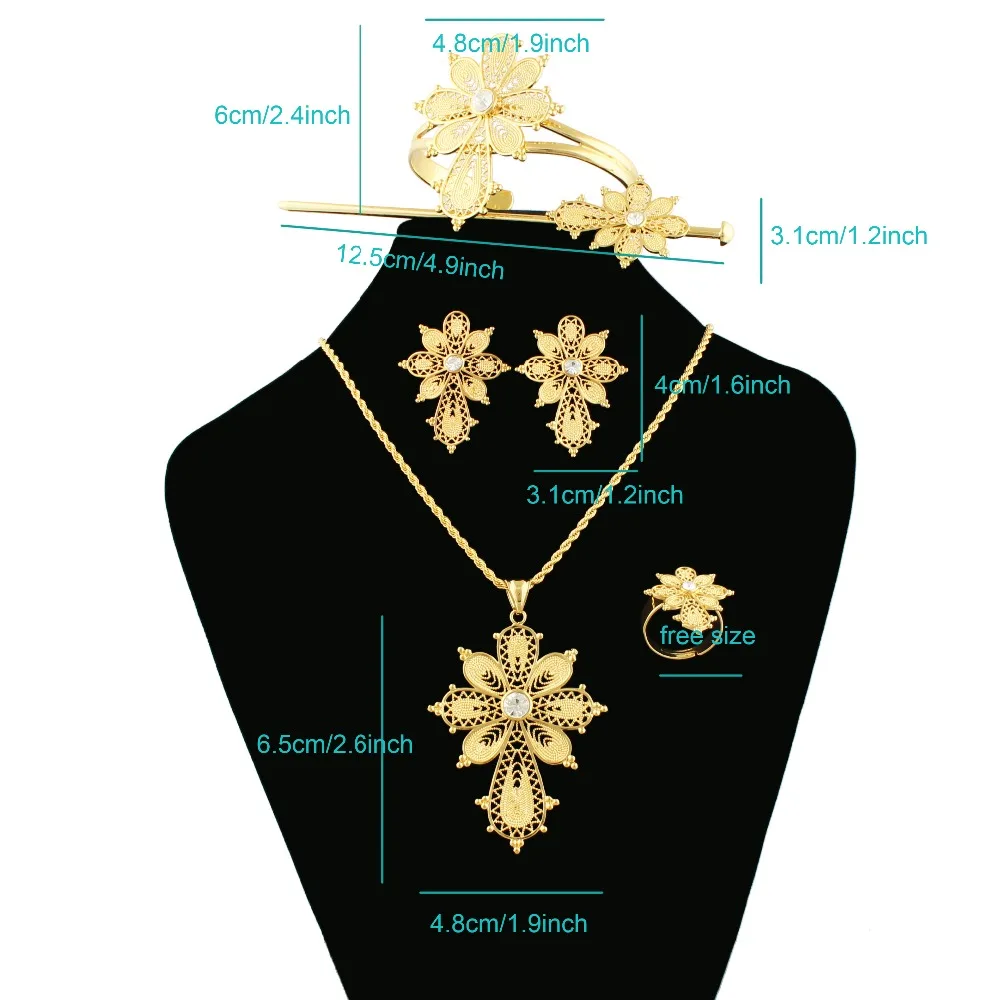 Новейший Эфиопский крест оформленный цветами Африканский Свадебный комплект