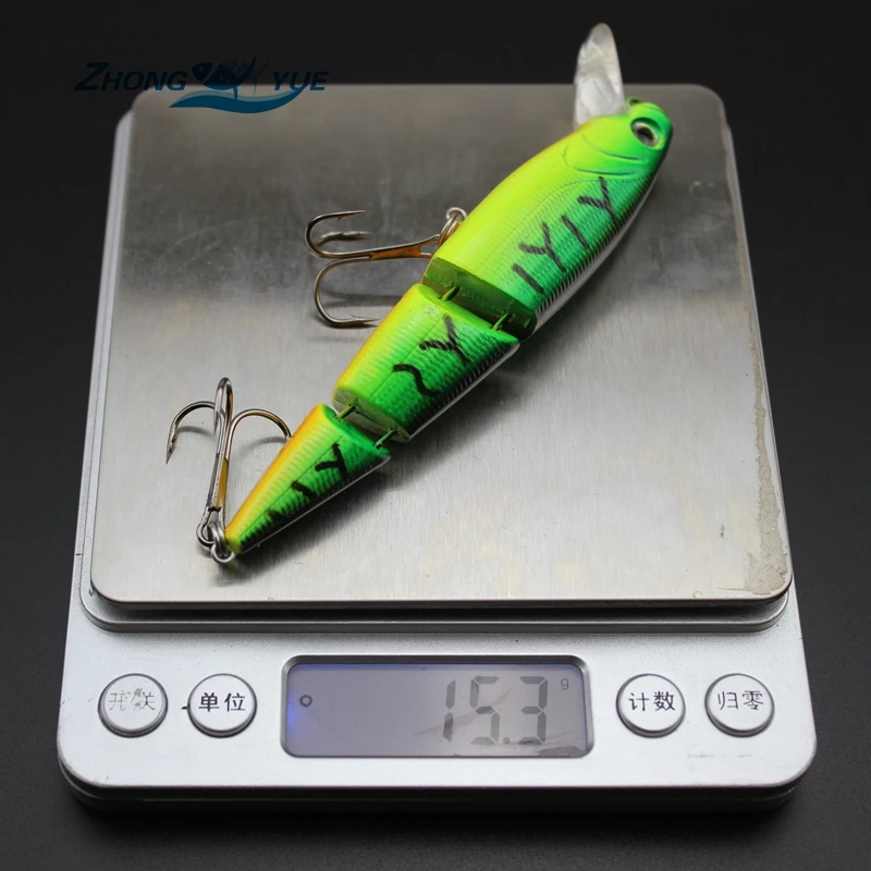 

High Quality 4pcs 3 Sections Fishing Minnow Lure Artificial Bait Treble Hooks Crankbait Fishing Tackle