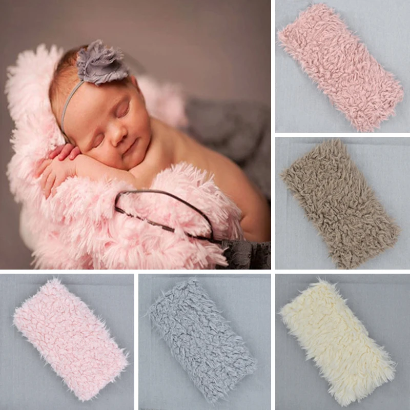 Реквизит для фотосессии новорожденных одеяло из искусственного меха фон