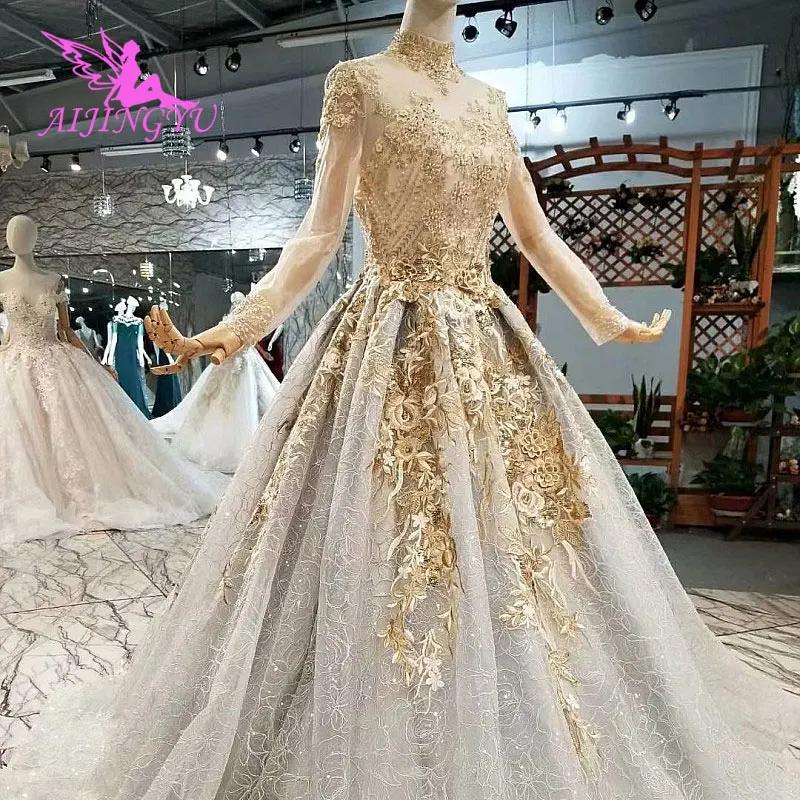 AIJINGYU Pricess Dress Vintage Gowns For Bride Real Images Elegant Luxury Bridal Stores Best Lace Wedding Dresses | Свадьбы и