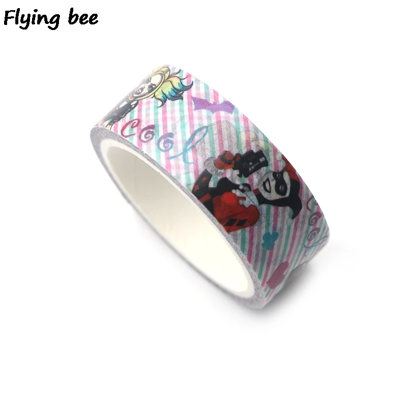 Flyingbee 15 мм X 5 м отряд самоубийц Harley quaid васи лента бумага DIY декоративная клейкая лента Kawaii Маскировочные Ленточные принадлежности X0319