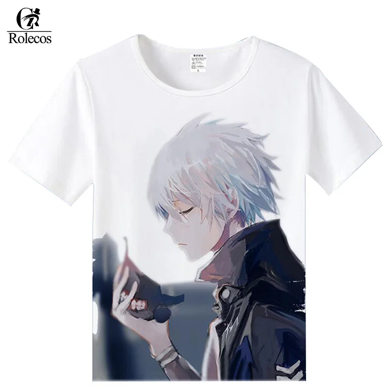 Классический японский аниме костюм Rolecos Tokyo Ghoul футболка для косплея канеки Кен