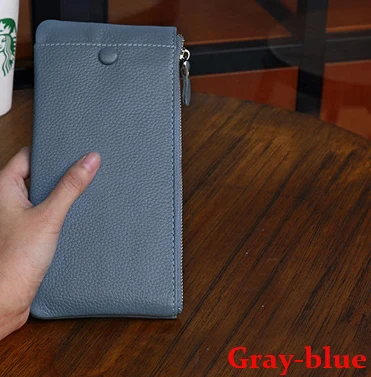 gray bule Женский кошелек, роскошный бренд, Walltes, дизайнерский кошелек, модный, натуральная кожа, женский клатч с застежкой, вместительные сумки - Цвет: gray bule