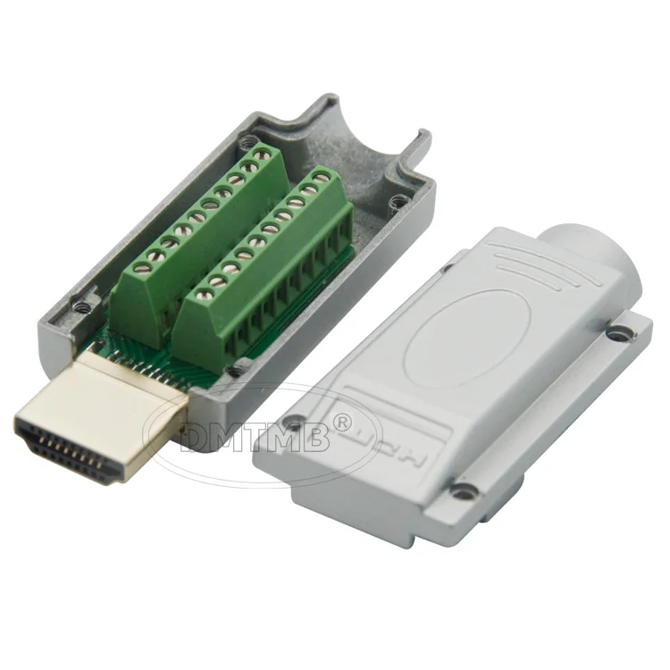 Штекерный разъем HDMI с винтовым соединением задней стороны и металлическим