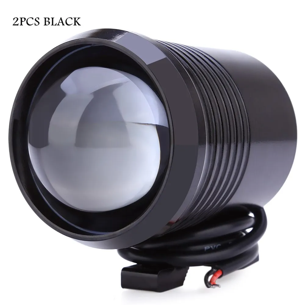 2pcs black U2 1200LM 30 Вт мотоциклетный головной светильник светодиодный верхний Высокий Низкий Луч вождения мотоцикл противотуманный светильник вспышка лампа мото фары лампы - Цвет: 2pcs black