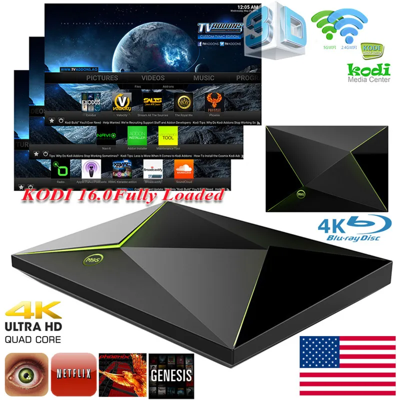 M9S 2G/16G Smart Android 5.1 TV Box Amlogic S905 Quad Core KODI 16.0 XBMC 4K Mini PC WiFi H.265 DLNA Miracast AirPlay Bluetooth |