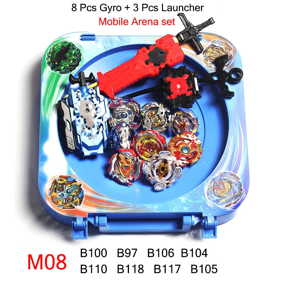 M08 Комбинированный мобильный бейблейд, Арена Burst набор игрушек Beyblades Арена Bayblade Metal Fusion 4D с пусковой Спиннеры - Цвет: M08