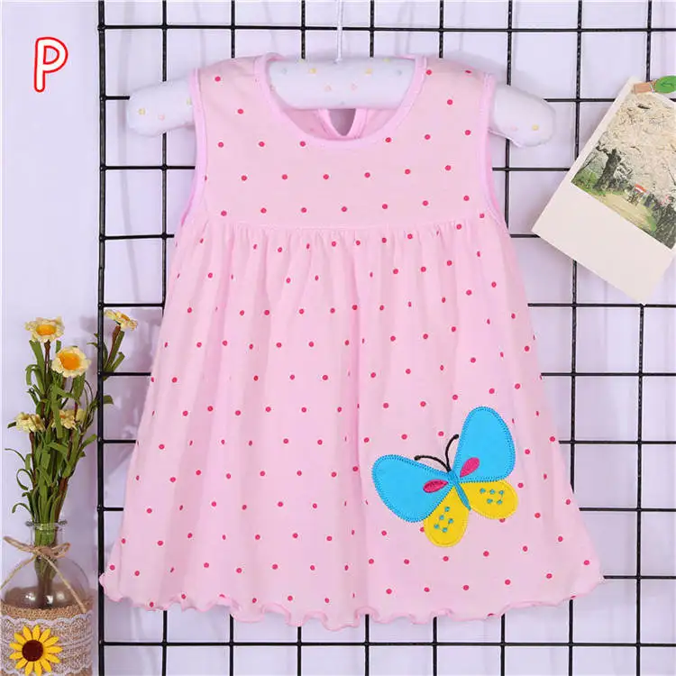 Г. Милое платье для маленьких девочек, Vestido infantil хлопковые платья трапециевидной формы без рукавов Повседневная одежда мини-принцессы от 0 до 24 месяцев - Color: P