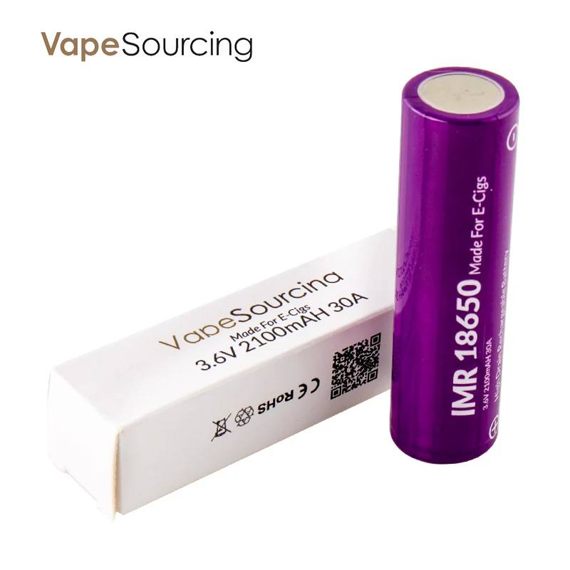 Высокое качество Vapesourcing 18650 батарея 2100 мАч емкость для VOOPOO Eleaf Joyetech Wismec коробка vape